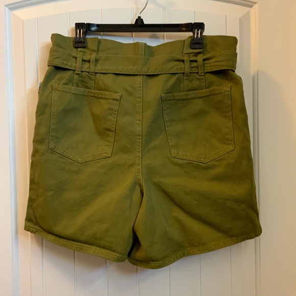 NWT Free People button fly shorts with paper bag waist, size 12 - Picture 3 of 5